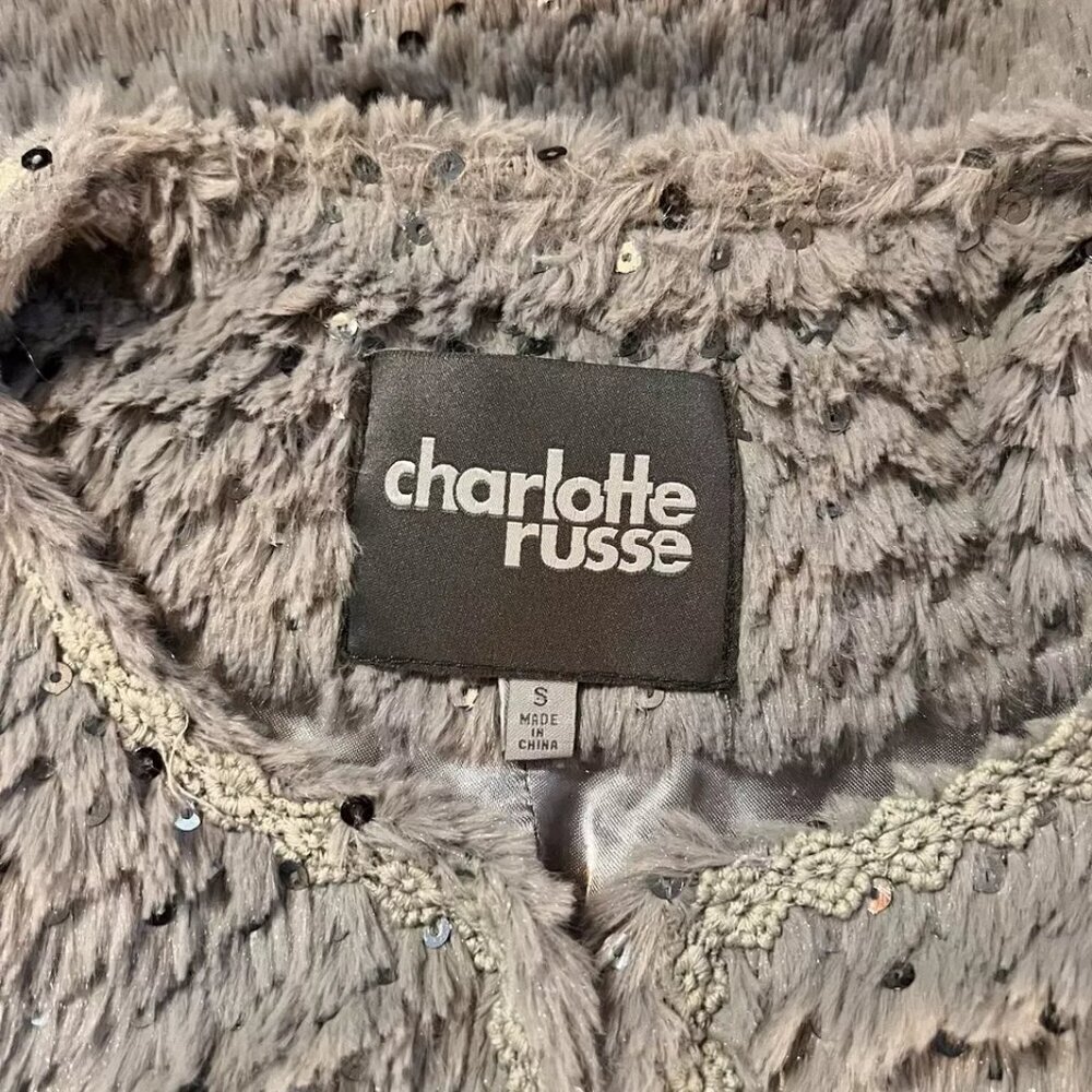 Charlotte Russe. Sz Small. Faux Fur. Beaded Sequin Embellished Jacket. B88. - Picture 3 of 7